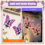2 Pack Solar Butterfly Lights LED 9.8" Metal Butterfly Outdoor Wall Decor
