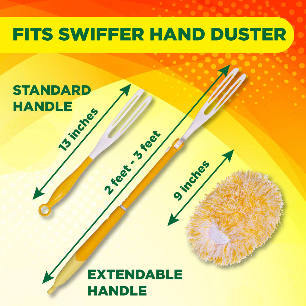 Millifiber Microfiber Reusable Refills for Swiffer Hand Duster, 360 Degree Dry Duster Heavy Duty Refills, 4-Pack (Handle is Not Included) Air Dry Only