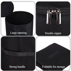 Compost Bins Outdoor with Observation Windows, 34 Gallon Reusable Home Compost Bucket for Outside Garden, Backyard, Heavy Duty Nonwoven Fabric Yard Waste Bag (1 Pack, Black)
