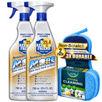 Bar-Keepers-Friend More Spray and Foam Cleaner 25.4oz (2Pack) + 2 Non-Scratch Scrub Sponges | Hard Water Stain Remover | Kitchen & Bathroom Cleaning Kit | By R&C Store