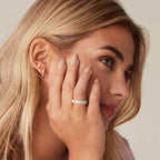 PAVOI 14K Yellow Gold Plated Rings Oval Cubic Zirconia Love Ring for Women