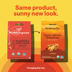 Wedderspoon Organic Manuka Honey Drops, Ginger & Echinacea, 20 Count | USDA Organic | Genuine New Zealand Honey, Natural Remedy for Dry Throat