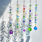 5 Pack Crystal Suncatcher Gazing Ball Spiral Wind Spinner Garden Decor