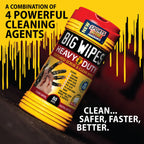 BIG WIPES Heavy Duty Industrial Hand Cleaning Wipes, Textured Scrubbing Degreaser Wipes for Mechanics and Tool Cleaner – 80 Count Canister (1 Pack)