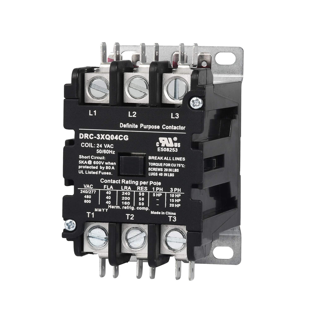 SunLee 3 Pole 40 Amp contactor 120V coil UL DP Contactor HVAC Contactor A2L Compliant 42CF35AF equivalent