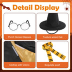 Tmovjxv 4 Pcs Halloween Wizard Porch Goose Outfit, Lawn Porch Goose Clothes