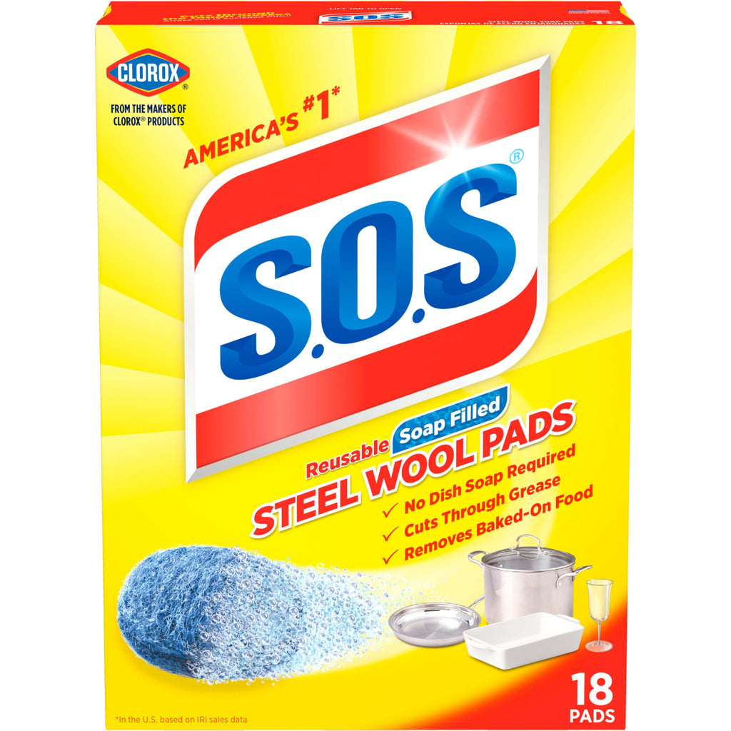 S.O.S. Steel Wool Soap Pads, 18 Count
