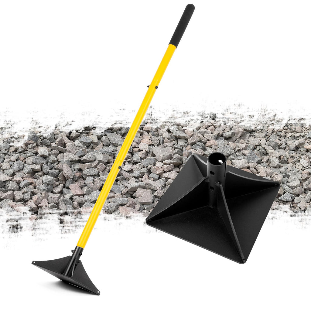 BlumeTrec 8"x8" Steel Tamper with 48" Handle, Heavy Duty Hand Compactor Tool for Leveling Soil, Gravel, Sand, Asphalt, Ground, Paver, Driveway, Garden, Yard and Blacktop Repair