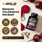 Beet Root Extract 20:1- Concentrated Beet Root Capsules Supplement w/Black Pepper - High Nitrates - Natural Nitric Oxide Booster - Highly Concentrated & Bioavailable - Made in USA -180 Caps