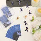 Unittype 60 Set Funeral Ribbon Pins Awareness Lapel Pin,Navy