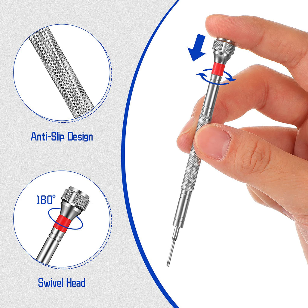 Chumia 8 Pieces Precision Jewelers Screwdriver Set, Micro Watch Repair Screwdriver Set 0.6-1.6 mm for Watch, Eyeglasses, Jewelry Work, Electronics Repair(Flathead, Phillips)