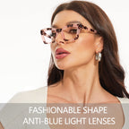 FSRTEP Oprah Style Readers for Women - 6 Pack Stylis Style Reading Glasses with Blue Light Blocking and Spring Hinge +1.5
