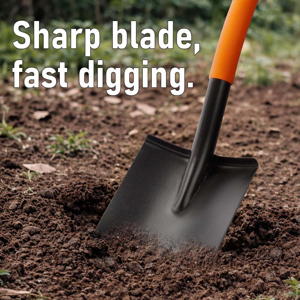 AgroPro Shovel for Digging, Heavy Duty Garden Shovel with Ergonomic D-Handle, Small Shovel for Planting, 32 Inches