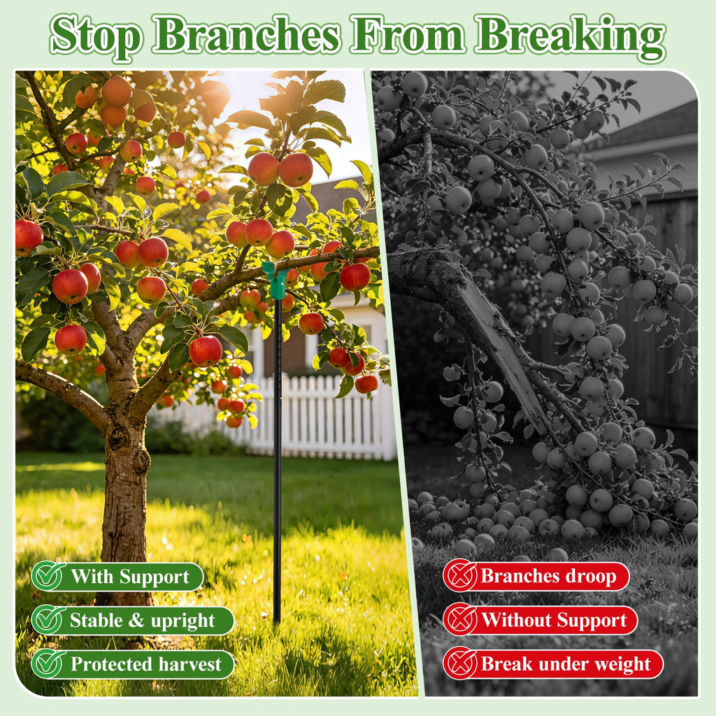 Adjustable Tree Support Pole with Crutch, Fruit Tree Branch Support(2Pack)