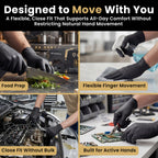 FifthPulse 6 Mil Black Nitrile Gloves Medium, 200 Count Heavy-Duty Disposable Gloves for Mechanics, Food Prep, and Medical Use - Powder-Free, Latex-Free, Extra Thick & Puncture-Resistant Rubber Glove