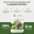 Mulch and Rock Glue for Landscaping - Cover Upto 200 sqft - 0.5 Gallon Mulch Glue for Rocks Outdoor Landscaping, Rock Glue for Pea Gravel, Fast-Drying Gravel Glue, Non-Toxic Gravel Binder