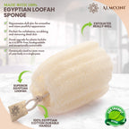 ALMOONI Natural Loofah Body Scrubber, Egyptian Loofah Sponge, 3 Count