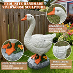 HISUMER Porch Goose Statue Large White Porch Goose Big Resin Garden Lawn Yard 20 inches High Figurine Duck Decorative Figurine for Patio, Entryway Accent Indoor Outdoor Garden Gift