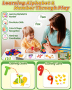 Gojmzo Alphabet Flash Cards, ABC Learning Toys for Kids 3-5, Wooden Letters Number Blocks Sight Words Matching Game, Toddler Preschool Learning Activities, Montessori Educational Toys for 3+ Year Old