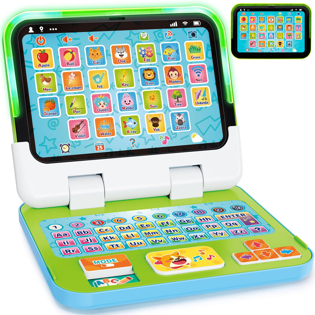 Toy Laptop Tablet for Ages 1-3, 2-in-1 Toy Computer Learning Toys