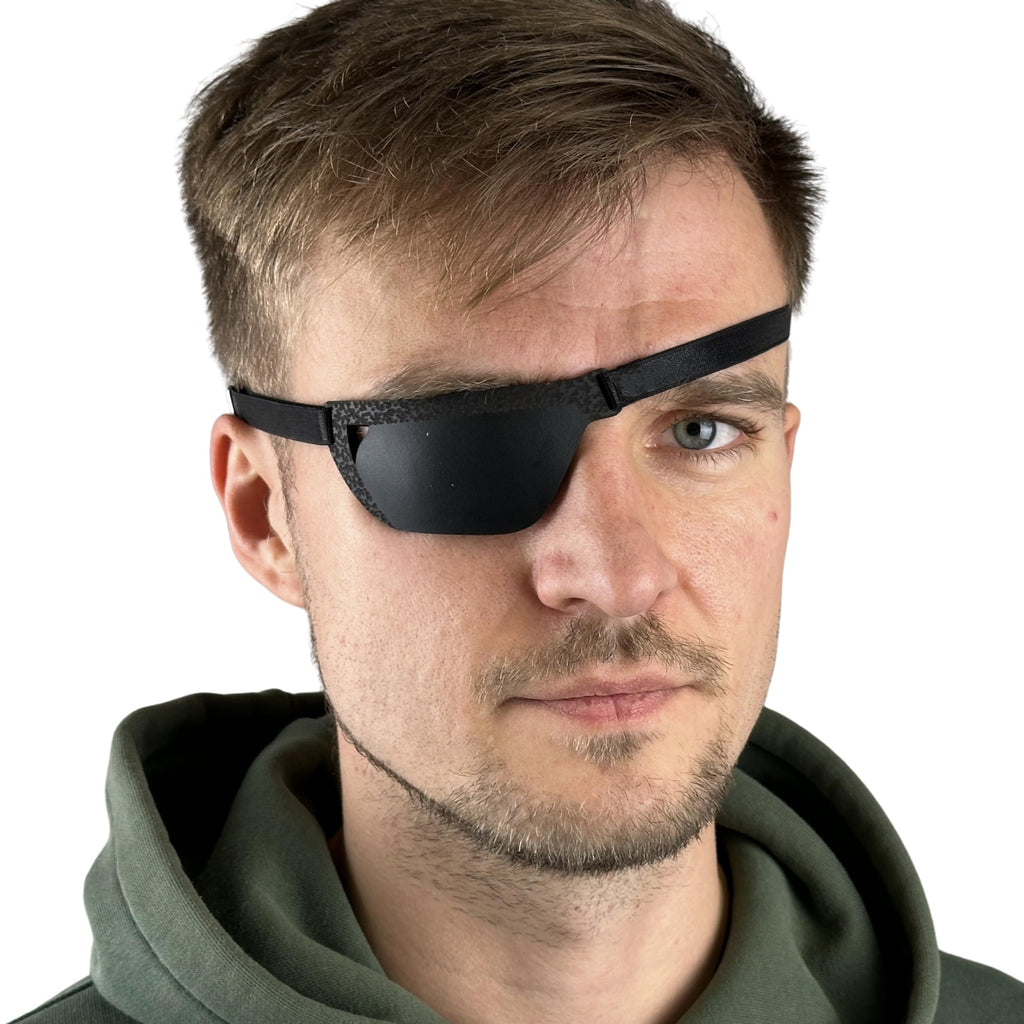 Premium Handmade Leather Eye Patch with Soft Foam Padding, Slim Adult Eye Patch for Men and Women for Lazy Eye Therapy, Cosplay, and Pirate Costume (Black, Right)