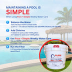 Pure + Simple | All-in-One Weekly Pool Treatment | Controls Algae & Clarifier for Swimming Pools with Copper-Based Formula | Ideal for Above Ground and Inground Use - 25 lbs