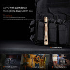 ACEBEAM TAC 2AA EDC Tactical Dual Modes Flashlight Rechargeable, 1400 High Lumens Flashlight, Dual Switch Pocket LED Flashlight, Super Bright Small Flash Light for Emergency, Camping, Home(SFT-25R HI)