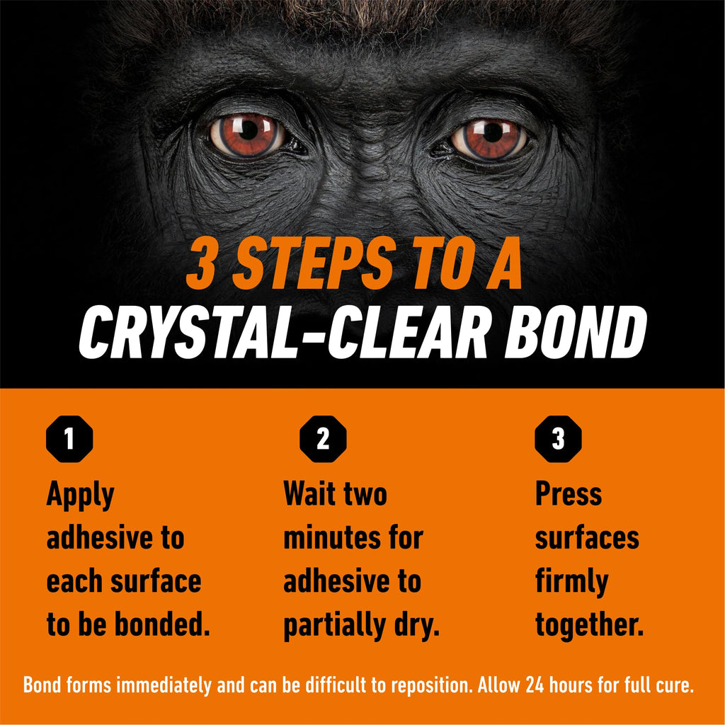 Gorilla Clear Grip Waterproof Contact Adhesive, 3 Ounce Tube, Clear, (Pack of 5)