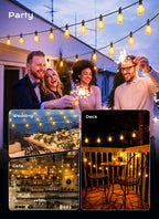 Brightown Outdoor String Lights Patio Lights 100FT ST38 Waterproof Dimmable