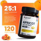 Ayorish Apricot Extract 25:1, 500 mg per Capsule 1000 mg Per Servings Immune Support Herbal Supplements (Pack of 1) (120 Capsules)