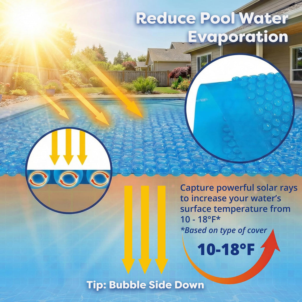 In The Swim 21' Standard Blue Round Solar Pool Cover 8 Mil for Solar Heating Above Ground Pools and Inground Pools
