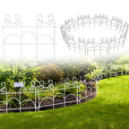 ARIFARO Decorative Garden Fence, 10 Pack, 14 ft Metal Flower Bed Border Fence, Small Fence for Garden Edging, No Dig Movable Panels for Lawn Patio Yard（13" H x 17" W ）