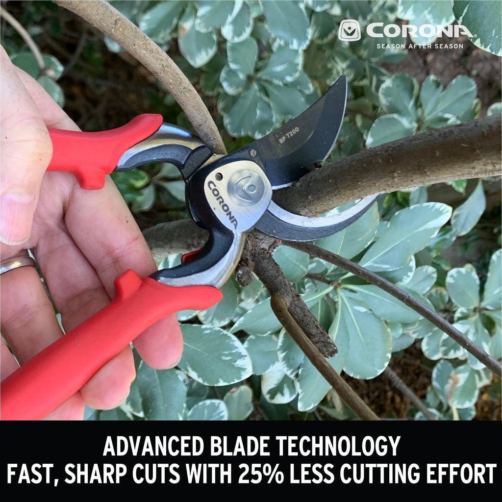 Corona BP 7200 Forged Pro Cut Bypass Hand Pruner, 1-Inch, Red