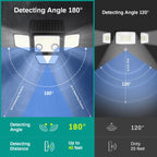LYWALT Solar Outdoor Lights - 3000LM 188 LED Motion Sensor Outdoor Lights, 4 Heads IP65 Waterproof Powered Security Flood Lights, 270°Wide Lighting Angle Wall Light with Sensors for Backyard Yard