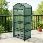NEWBULIG 27"x19"x63" Mini Greenhouse, with Durable Zipper Door 4 Tier