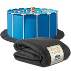 Above Ground Pool Liner Pad, 15' Foot Round, Pre-Cut Heavy Duty Outdoor Pool Pads for Above Ground Pools, Black Swimming Pool Liners for Padding and Protection, Thick Pool Mats to Prevent Punctures