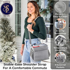 Savvy Lyfe Reusable Drink Carrier with Handle – Tip-Resistant 4 Cup Carrier with Shoulder Strap for Delivery – Insulated, Foldable, Adjustable Dividers – Portable Caddy Tote Bag, Drink Holder for Car