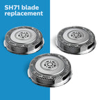 Philips Norelco Genuine SH71/52 Shaving Heads Compatible with Norelco Shaver Series 5000 Angular and 7000, Latest Version for Refreshed RQ12/70, RQ12/60, SH60/70, and SH70/70