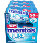 Mentos Pure Fresh Sugar-Free Chewing Gum, Fresh Mint, 50 Count (6 Pack)