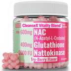 SHIZAM 600mg NAC 2000 FU 100mg Nattokinase & 400mg Reduced L Glutathione Gummies, N-Acetyl Cysteine Capsule Powder Pill Liquid Supplement/Supplements Alt, Organic N Acetylcysteine 1000mg 4000 600 mg