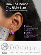 ChicSilver Sterling Silver Huggie Earrings for Women, 8MM Hoop Earrings