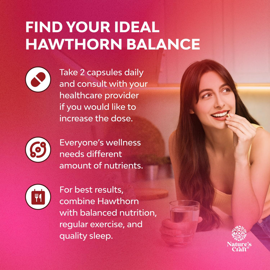 High Strength Hawthorn Berry Capsules - Pure Antioxidant Hawthorn Berry Supplement with Leaf & Flower Extract 4:1 for Healthy Heart & Digestion - Energy Support for Men & Women - 120 Count Pack