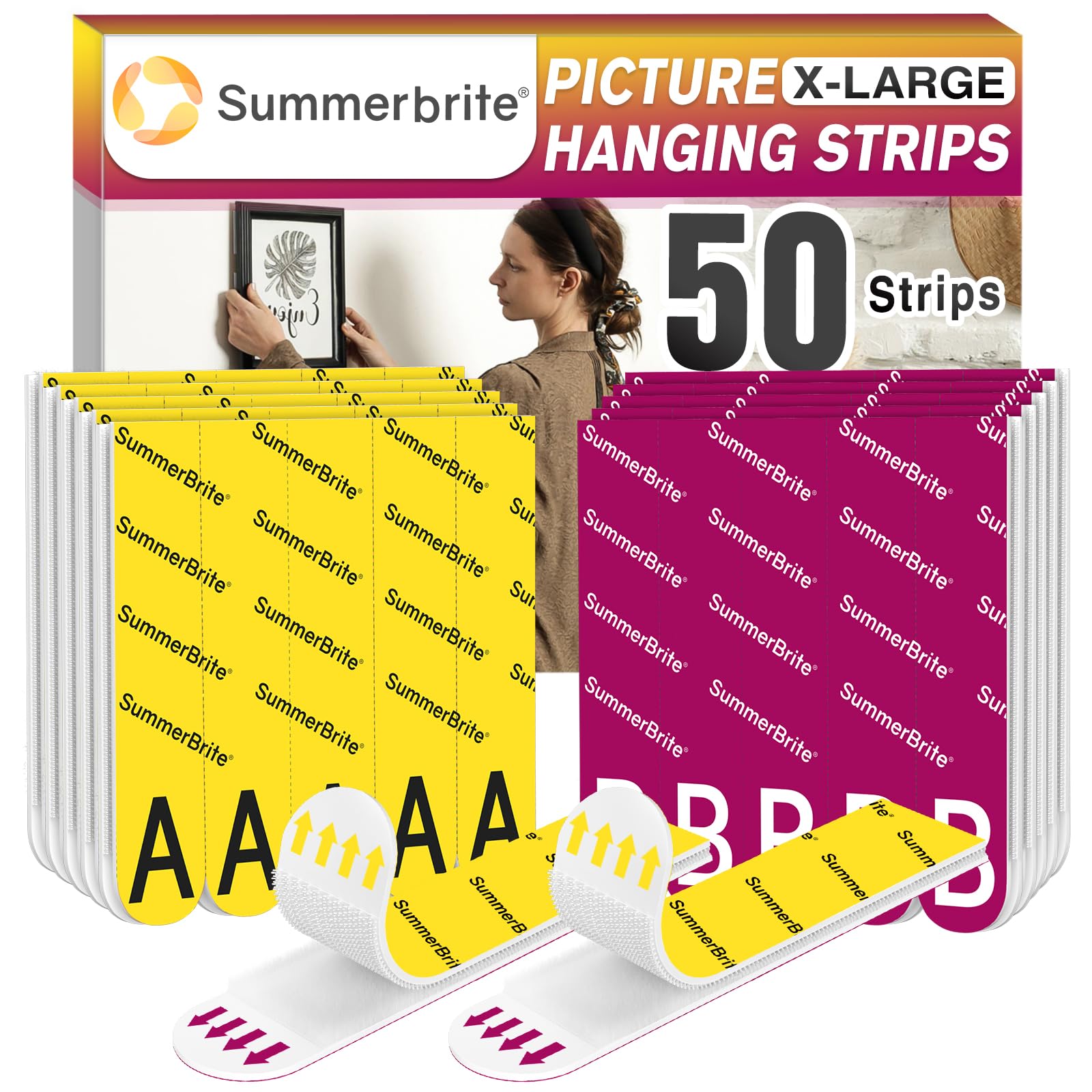 Summerbrite Picture Hanging Strips Heavy Duty XL 25 Pairs