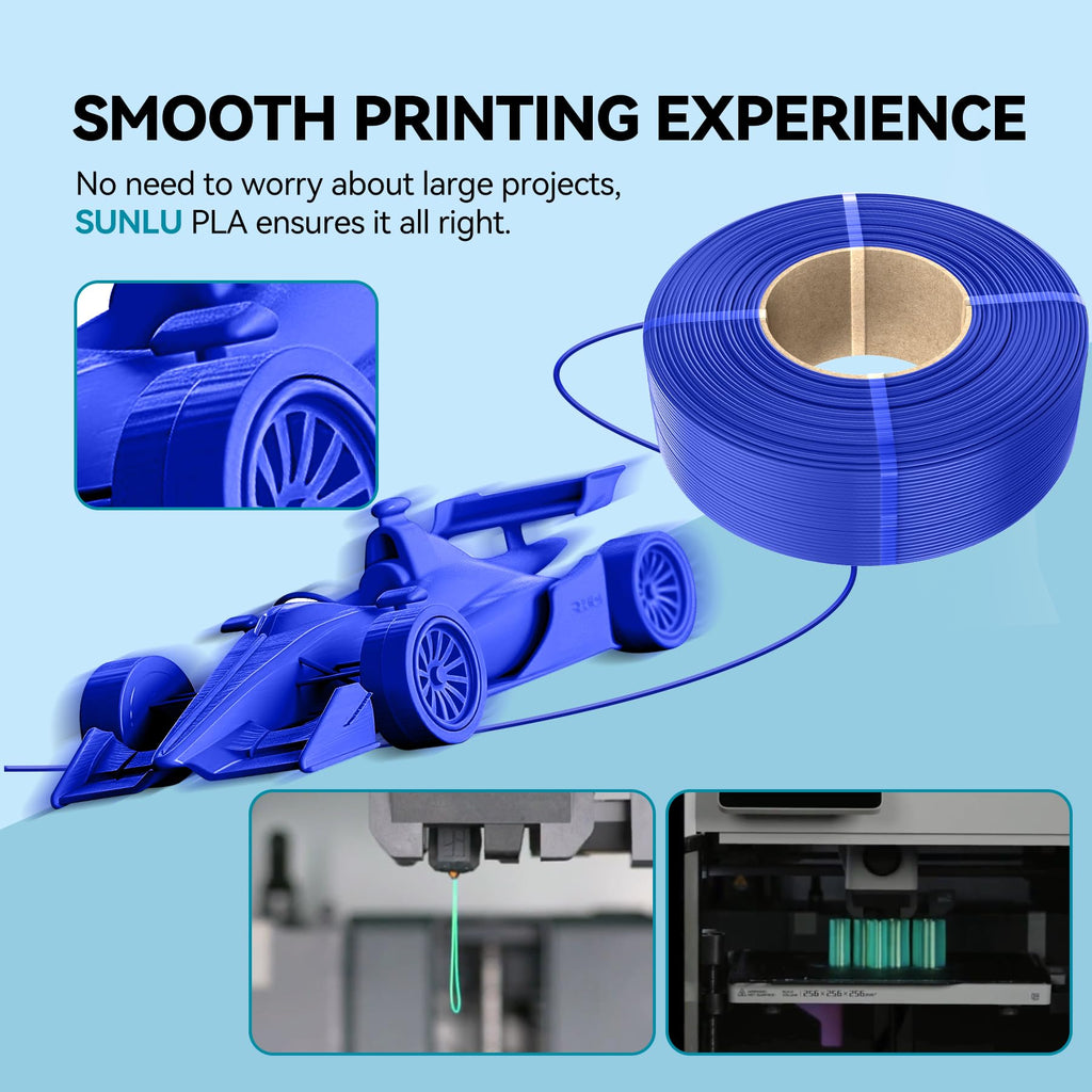SUNLU Filament Refill 1.75mm,Sunny Orange+Yellow+Green+Lavender Purple