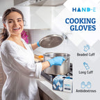 Hand-E Touch Blue Nitrile Disposable Gloves Medium 200 Count - Latex Free Medical Exam Gloves, Powder Free, Food Safe, Cooking