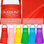 BOUBONI 6 Pack Kids Apron bulk with 2 Pockets Adjustable Chef Art Apron Kids Painting Aprons for Cooking Baking Painting Crafting Grilling Activity（6 Color）