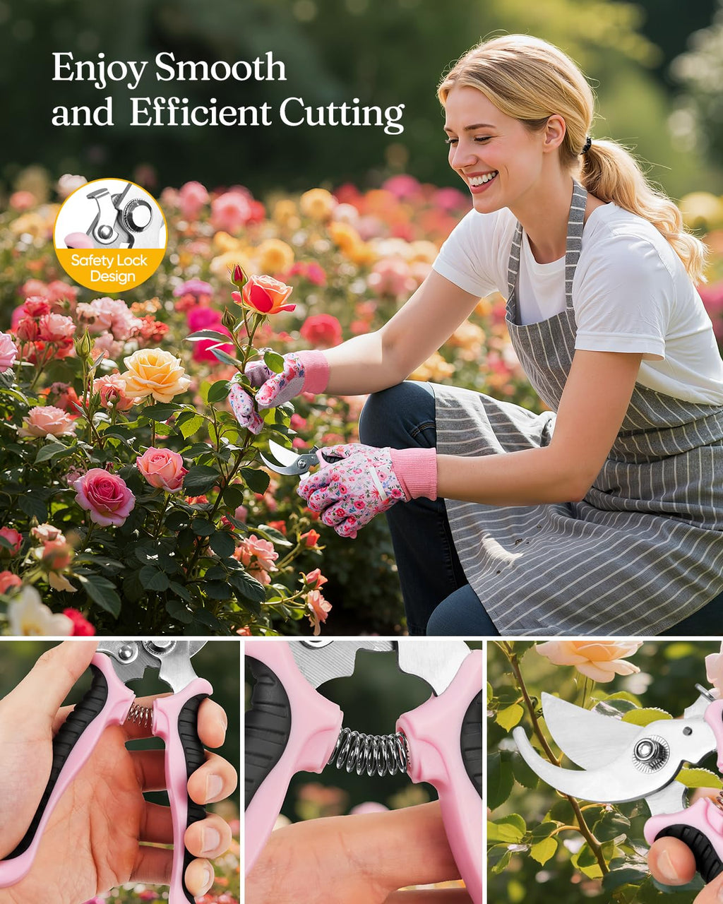Grenebo 12-Piece Gardening Tool Set, Heavy-Duty Garden Tools for Women