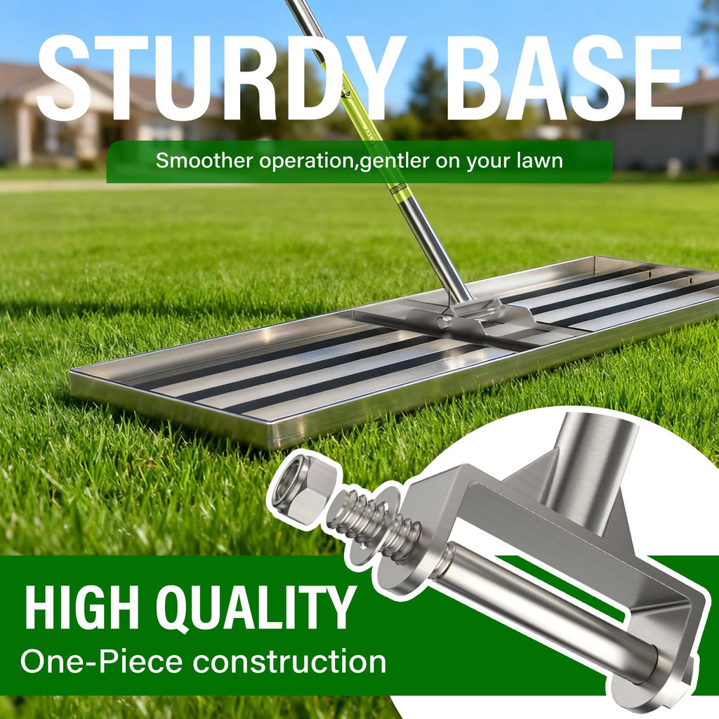 48x12 in Lawn Leveling Rake,Heavy-Duty Stainless Steel Landscape Rake