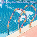 Junkin Pool Handrail Cover 8 ft Swimming Pool Ladder Hand Rail Cover with Zippers Slip Resistant Railing Hibiscus Flowers Rail Grip for Inground Pools Swimming Hand Railing