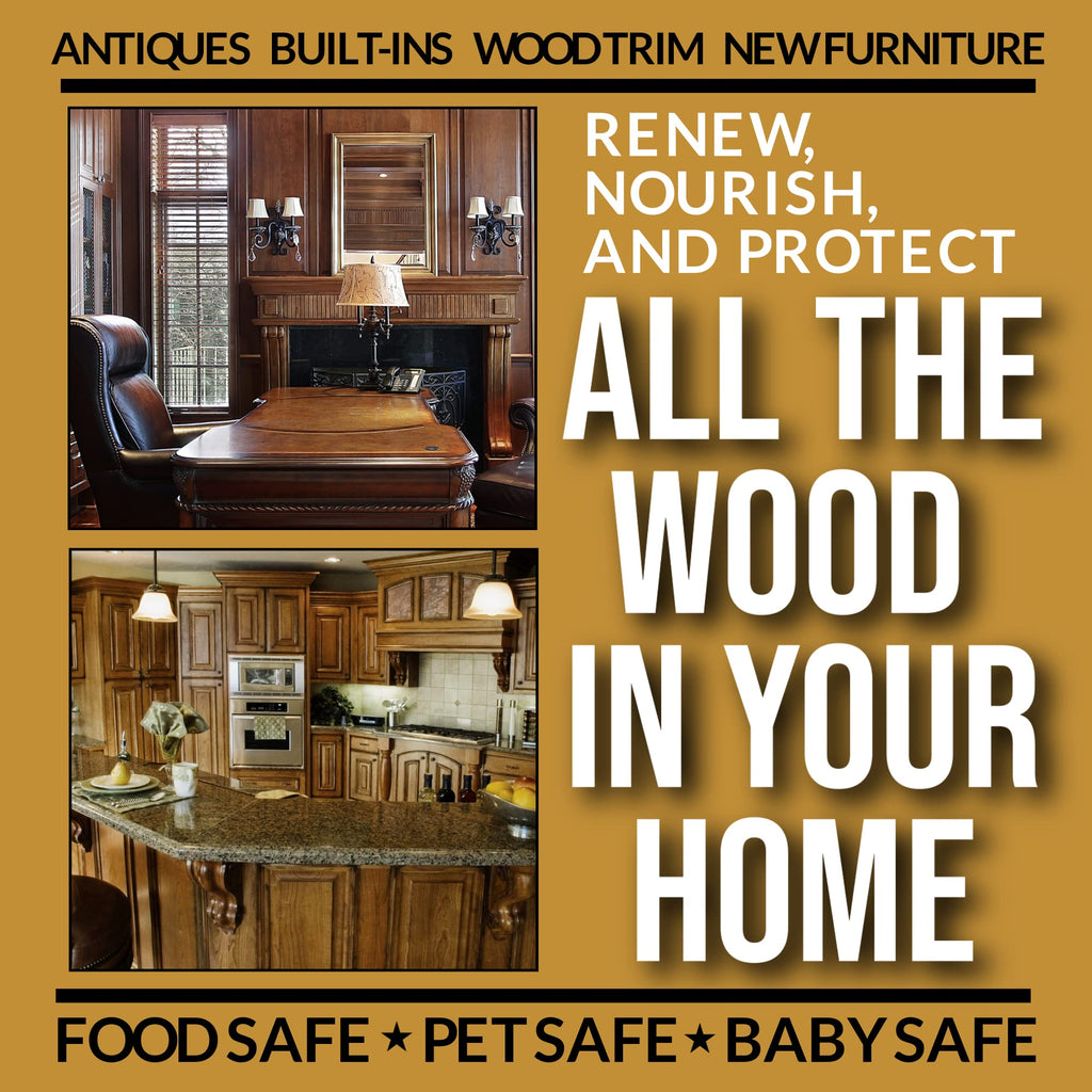 Daddy Van's All Natural Beeswax Furniture Polish – Unscented, Food-Safe Wood Wax for Furniture, Cabinets, Antiques & Butcher Blocks – Non-Toxic, Conditioning & Protective Finish for Wood Surfaces